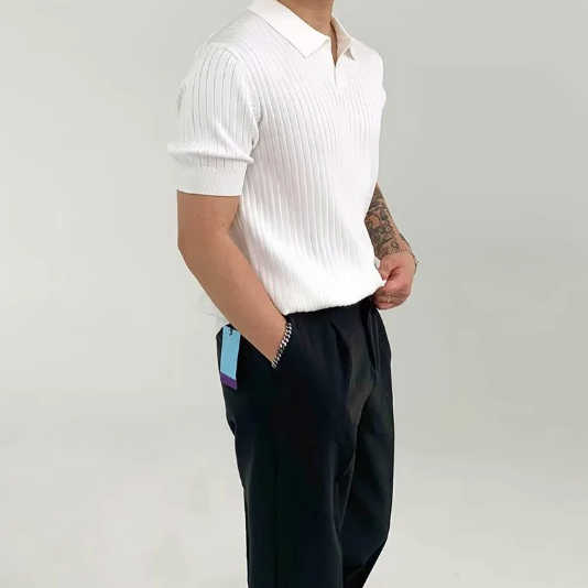 PISA RIBBED COTTON POLO